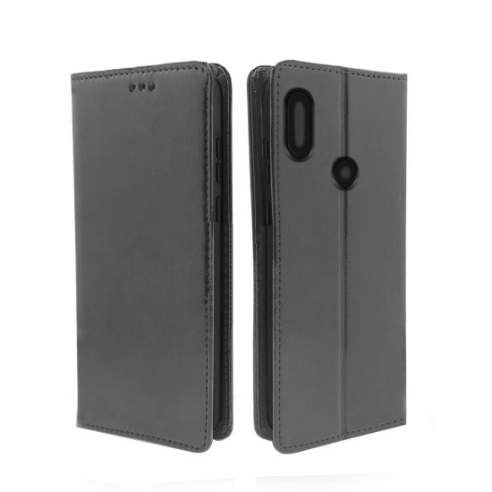 Leather Flip Cover with Internal Pocket For Xiaomi Redmi 7 Black